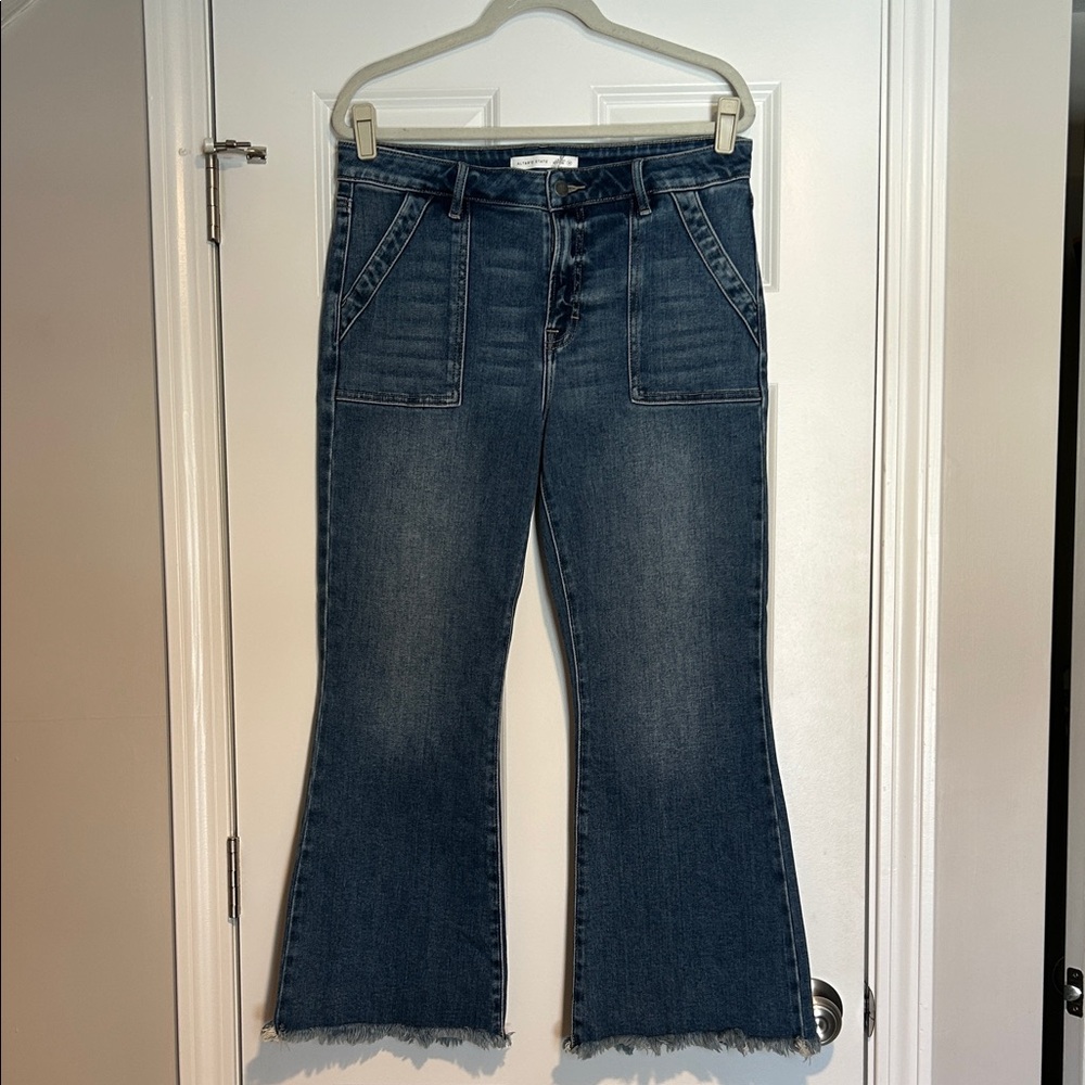 Altar'd State Cropped Bootcut Distressed Hem Jean Women's Size 12 / 31